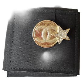 Broche Chanel CC Étoile Doré