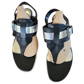 Calvin Klein Sandali con listini neri e argento Nero Argento