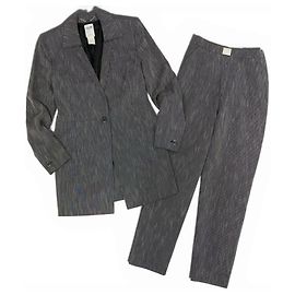 Céline Celine Completo Blazer e Pantaloni a Righe Sottili Nero Grigio