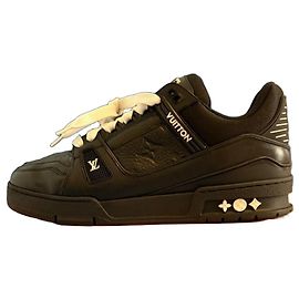 Louis Vuitton Baskets LV Trainer en Cuir Noir Noir