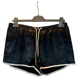 Céline Celine Short de seda e acetato preto Preto