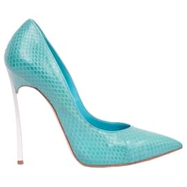 Casadei Python-Leder Pumps Türkis