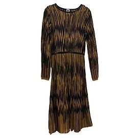 Robe longue M Missoni imprimée marron et noir Marron Noir