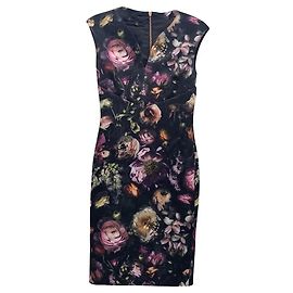 Ted Baker Midi-Kleid mit Blumenprint Braun Pink Mehrfarben Grün Lila