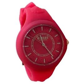 Versus Versace Pink Rubber Strap Watch Pink