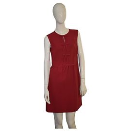 RED Valentino ärmelloses Krepp-Shiftkleid mit Schleifen Rot