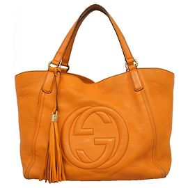 Gucci Soho Tote Bag aus orangefarbenem Leder Orange