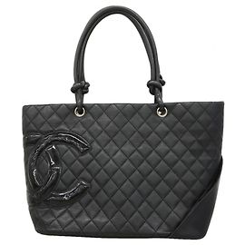 Chanel Cambon Shopper aus Lammleder Schwarz