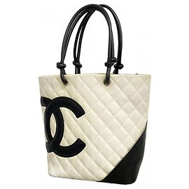 Chanel Cambon Tote Bag aus Lammleder Weiß