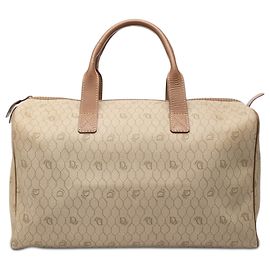 Dior Beige Honeycomb Coated Canvas Boston Bag Beige