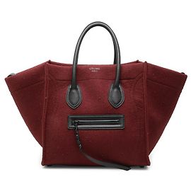 Céline Celine Red Medium Felt Phantom Luggage Tote Tasche Rot Bordeaux