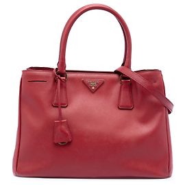 Sac à main Prada Red Medium Saffiano Lux Galleria Rouge