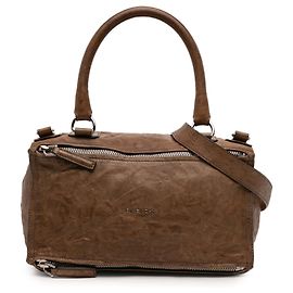 Borsa Pandora in pelle di pecora stropicciata marrone Medium di Givenchy Marrone