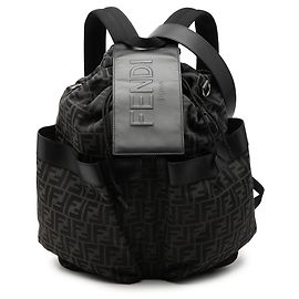 Fendi Gray Large FF Jacquard Strike Rucksack Braun