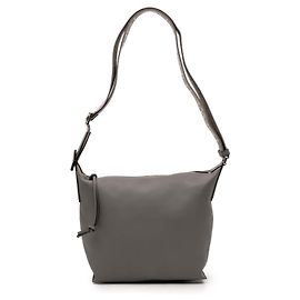 LOEWE Bolsa Cubi Crossbody de couro de bezerro cinza pequena Marrom