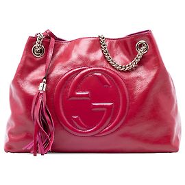 Tote Soho Chain en charol rosa de tamaño Medium Gucci Rosa Otro