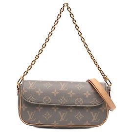 Louis Vuitton Gray Monogram Ivy Wallet On Chain Brown