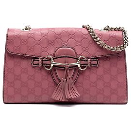 Bolso de hombro Gucci Pink Medium Guccissima Emily Rosa