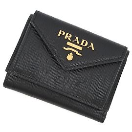 Portefeuille trois volets Prada Vitello Move Compact Noir