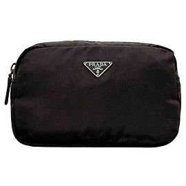 Prada Tessuto Nylon Pouch Brown Dark brown