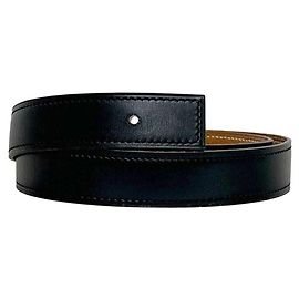 Cinto Hermès de couro preto e marrom Box Calf Taurillon Clemence Marrom Preto