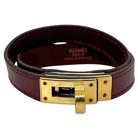 Hermès Pulseira Kelly Charm em couro Bordeaux Bordeaux