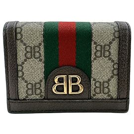 Gucci The Hacker Project Balenciaga Collaboration Compact Wallet Brown Red Green