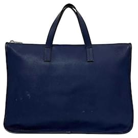 Loewe Navy Leather Briefcase Navy blue