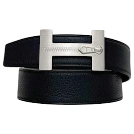Hermès Cinturón reversible Hermes Black Constance Negro