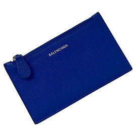 Balenciaga Blue Leather Coin Case Blue