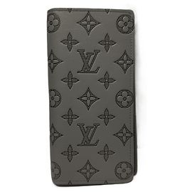Cartera larga Brazza Monogram Shadow Louis Vuitton Castaño