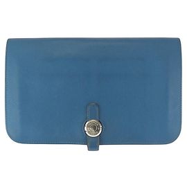 Hermès Hermes Dogon GM Long Wallet Blue Blue