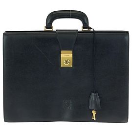 Loewe Anagram Leather Briefcase Black
