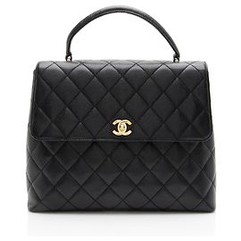 Chanel Vintage Caviar Leather Kelly Top Handle Nero