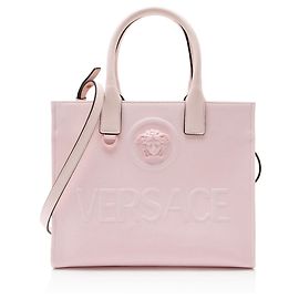 Versace Canvas La Medusa Small Tote Pink