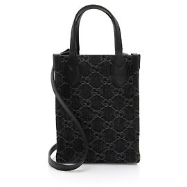 Mini tote Gucci GG Denim Ophidia Nero