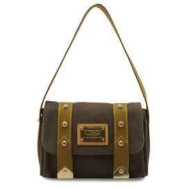 Bolsa de ombro em canvas Louis Vuitton Antigua Marrom