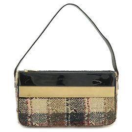 Bolsa de ombro de lã e camurça Burberry Marrom Bege