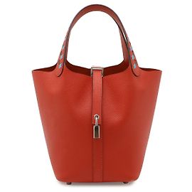 Hermès Hermes Picotin Lock Tote Bag Red Leather Red