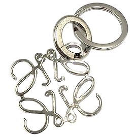 Portachiavi Charm in Metallo Anagram Loewe Argento Metallico