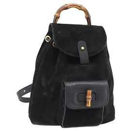 Gucci Vintage Bamboo Suede Small Black