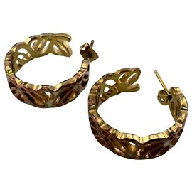 Loewe Gold Plated Stud Earrings Golden