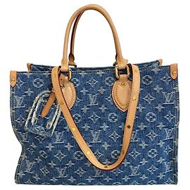 Louis Vuitton Monogram Denim Tote Bag Blau