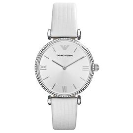 Relógio Emporio Armani feminino em couro branco Branco