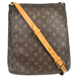 Louis Vuitton Musette Salsa Handbag Monogram Canvas GM Brown