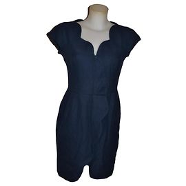 Alberta Ferretti Vestido Mini de Algodón Azul Azul