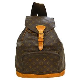 Louis Vuitton Vintage Montsouris Backpack Monogram Canvas GM Brown