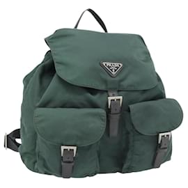 Prada Double Front Pocket Backpack Tessuto Medium Green