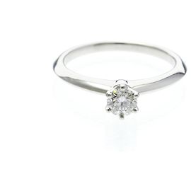 Tiffany & Co. Tiffany Setting Solitaire Platinum with RBC Diamond Silvery