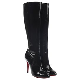 Christian Louboutin Bourge 100 Botas de Charol Negro Negro